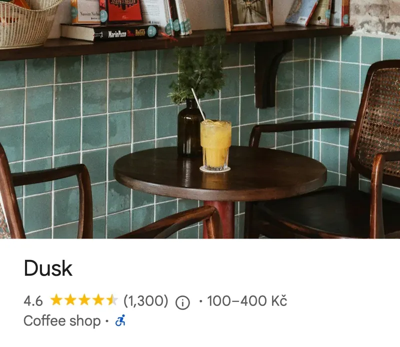 Profil na Mapách Google, ze kterého web vznikl